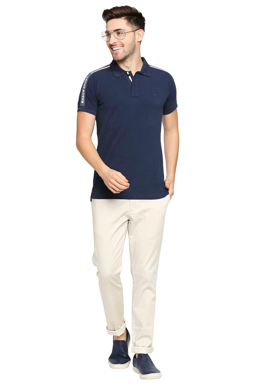 BASICS TAPERED FIT TURTLE DOVE BEIGE STRETCH TROUSER