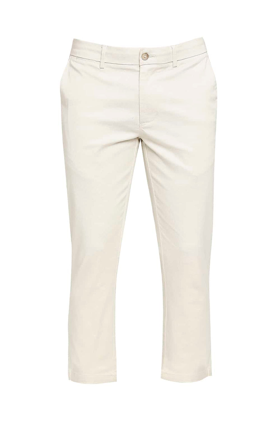 BASICS TAPERED FIT TURTLE DOVE BEIGE STRETCH TROUSER