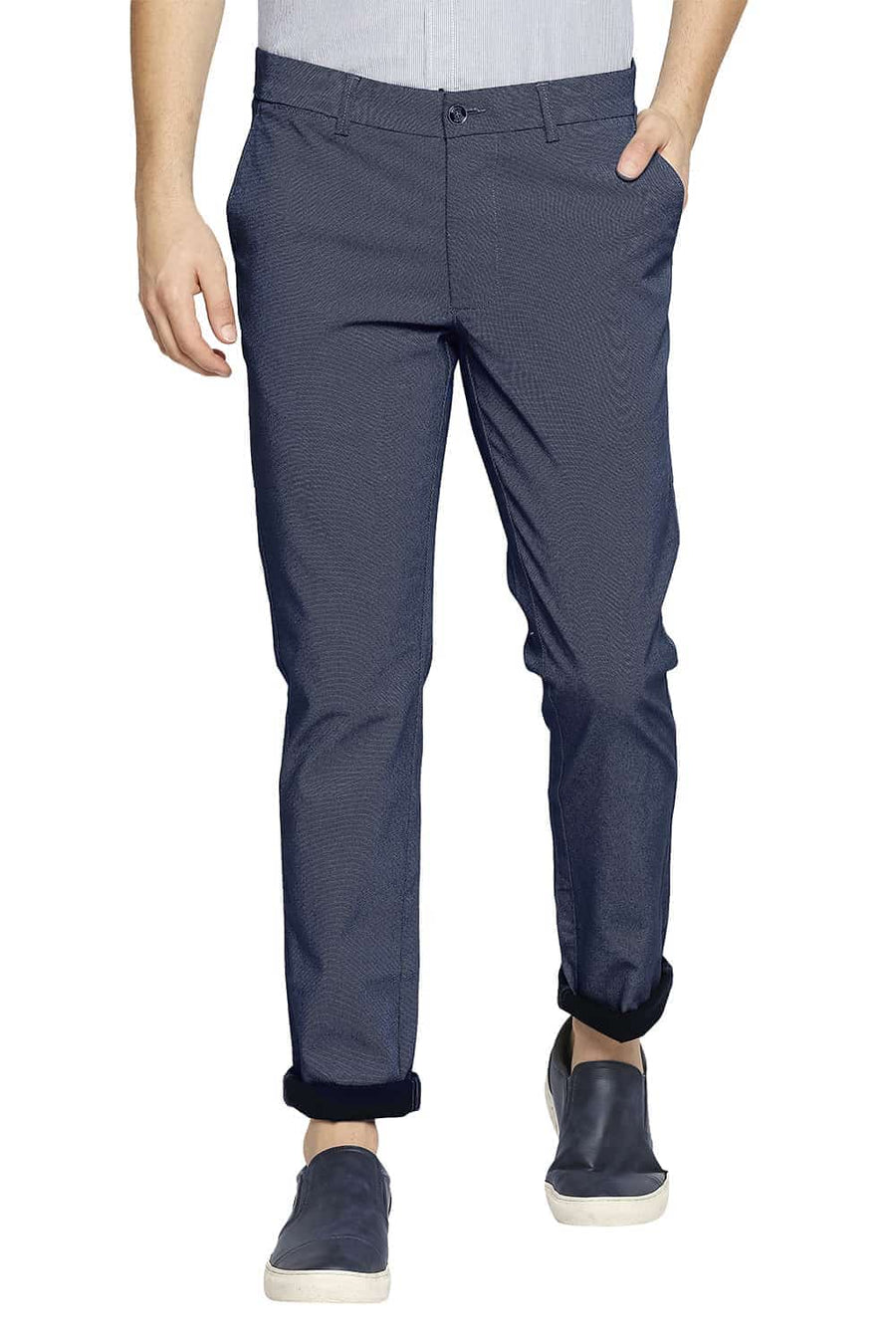BASICS TAPERED FIT MAJOLICA NAVY STRETCH TROUSER