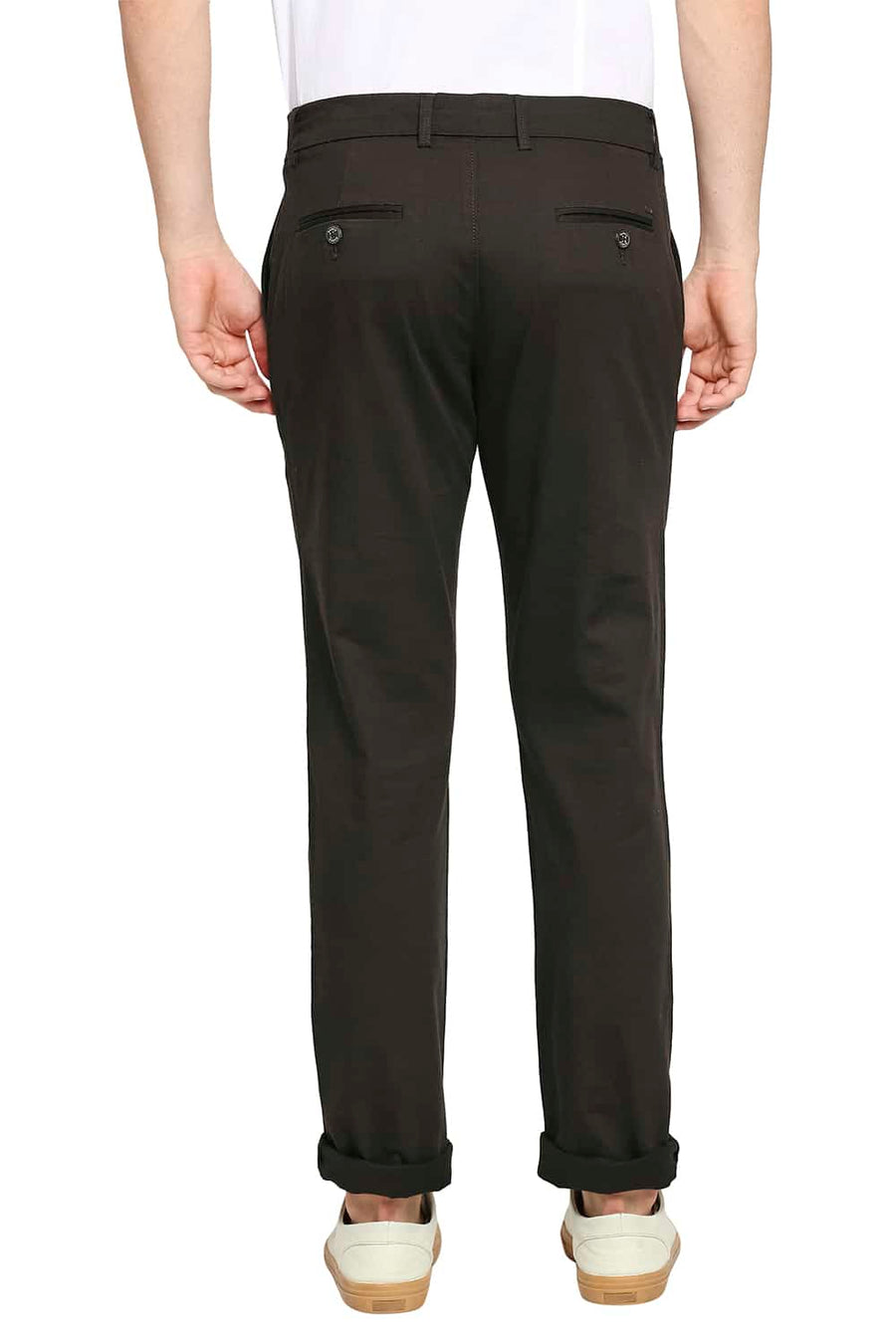 BASICS TAPERED FIT JAVA BROWN STRETCH TROUSER