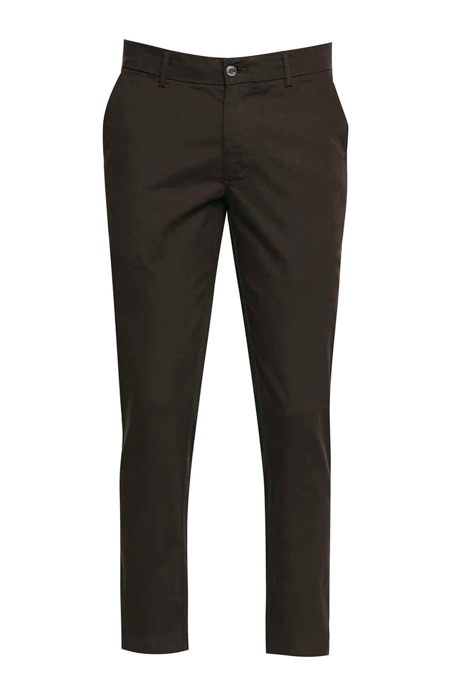 BASICS TAPERED FIT JAVA BROWN STRETCH TROUSER