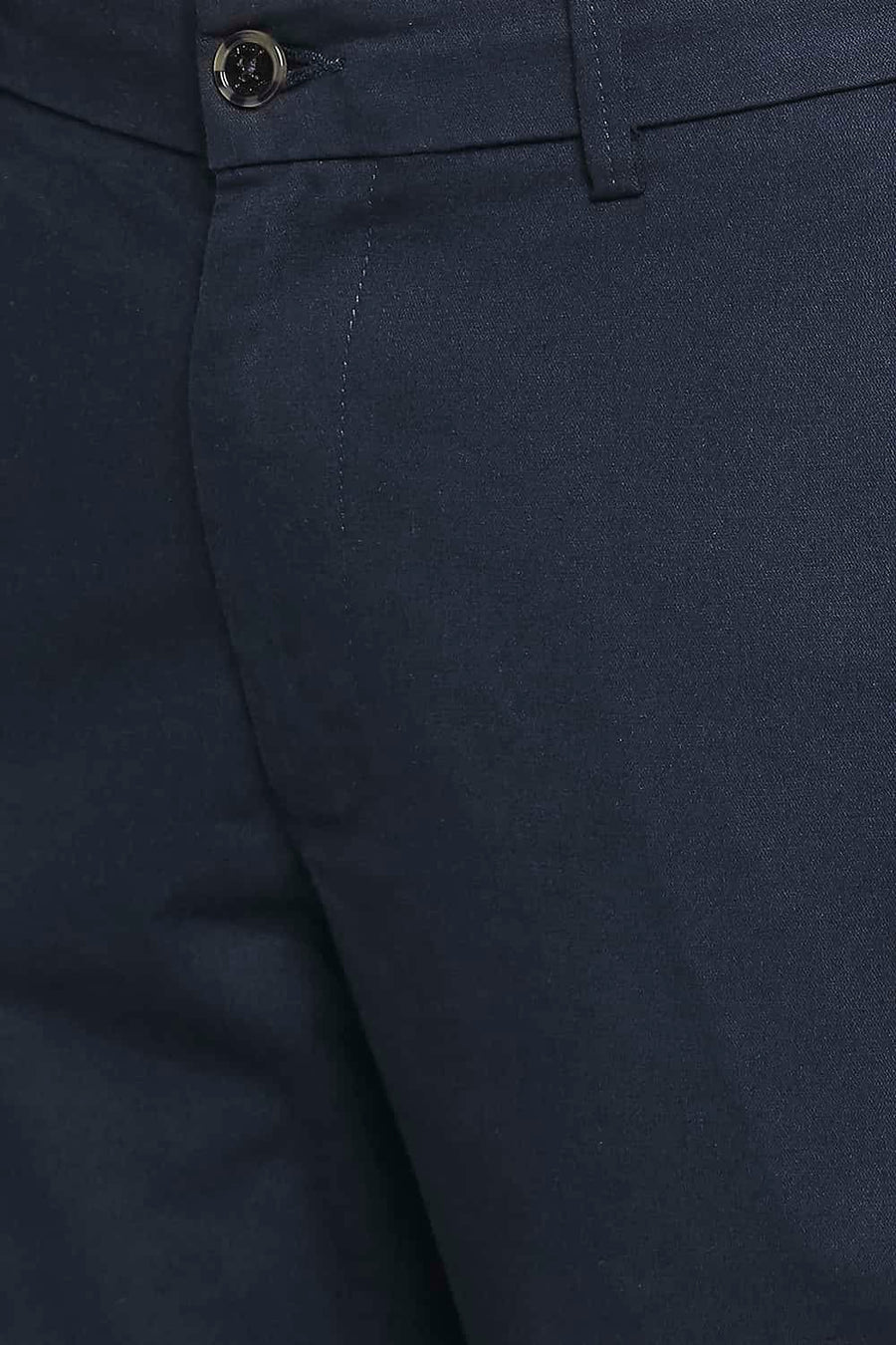 BASICS TAPERED FIT BLUEBERRY NAVY STRETCH TROUSER