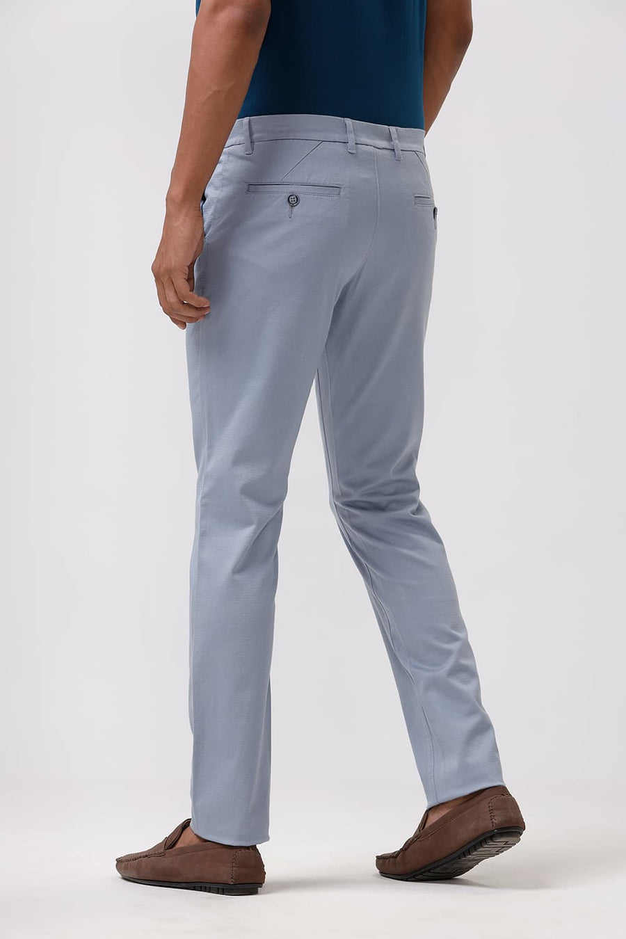 BASICS TAPERED FIT CITADEL BLUE STRETCH TROUSERS