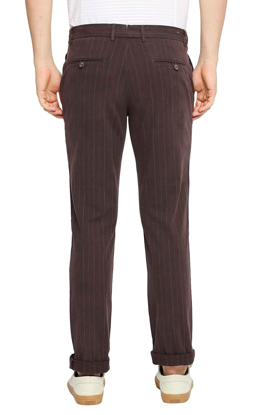 BASICS TAPERED FIT FUDGE COFFEE STRETCH TROUSER