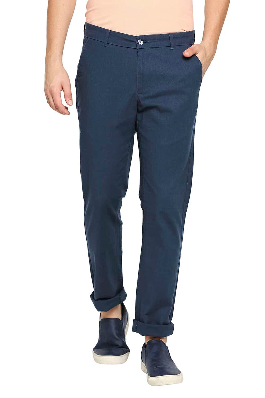 BASICS TAPERED FIT MOONLIT NAVY STRETCH TROUSER