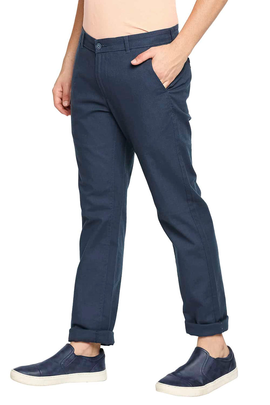 BASICS TAPERED FIT MOONLIT NAVY STRETCH TROUSER
