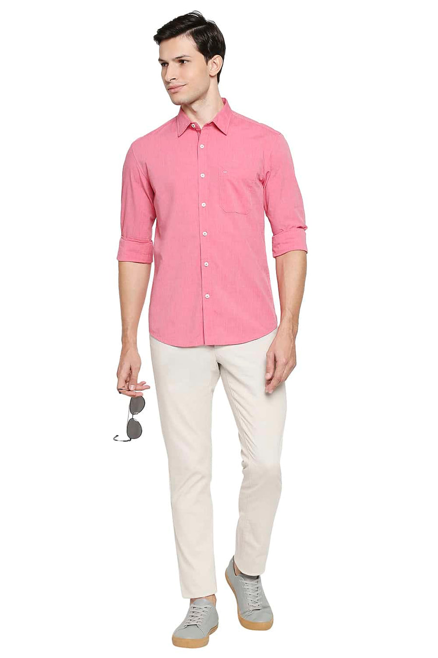 BASICS TAPERED FIT ARCTIC ECRU STRETCH TROUSER