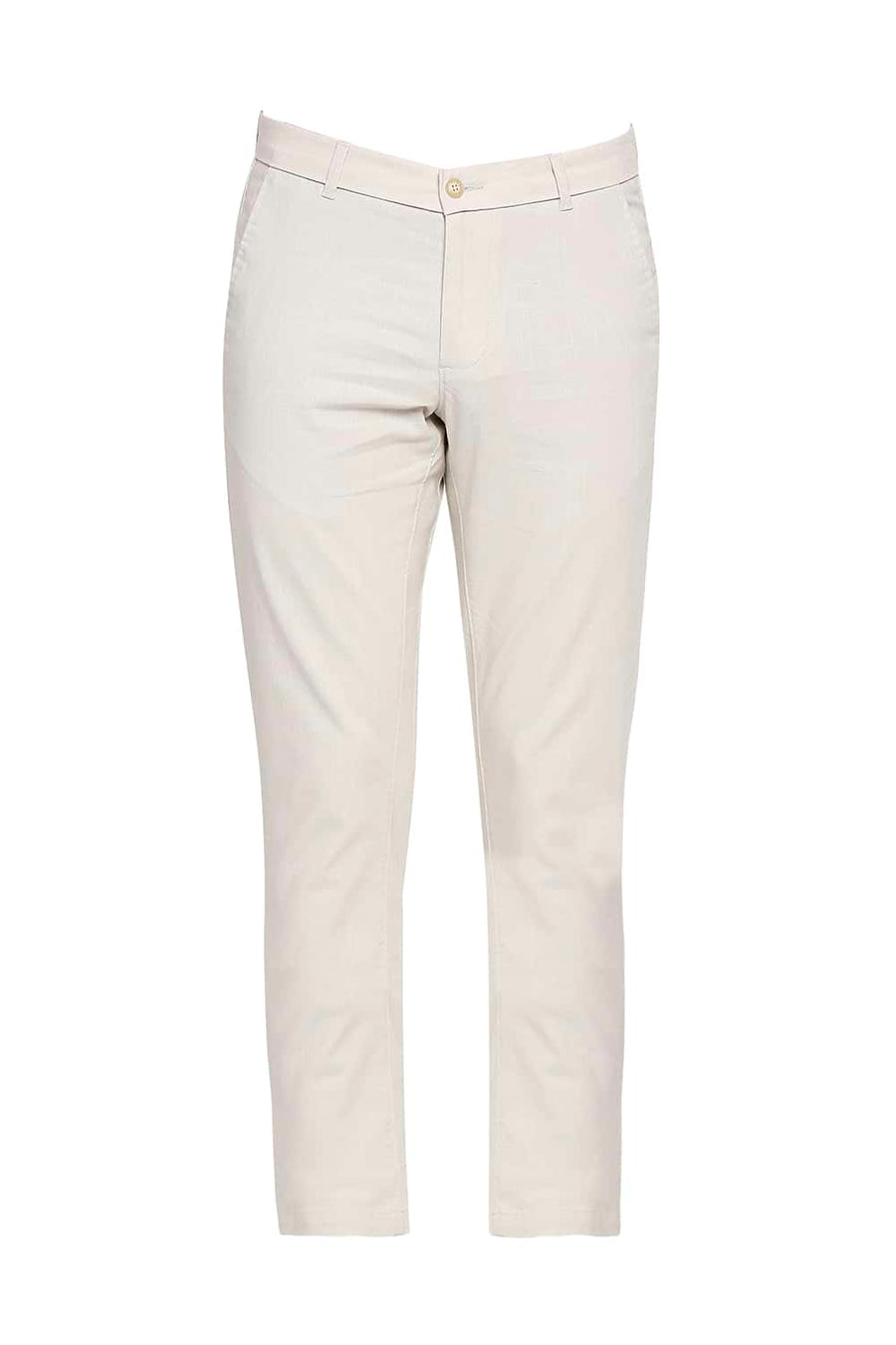 BASICS TAPERED FIT ARCTIC ECRU STRETCH TROUSER