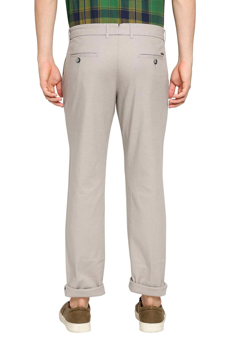 BASICS TAPERED FIT COBBLESTONE GREY STRETCH TROUSER