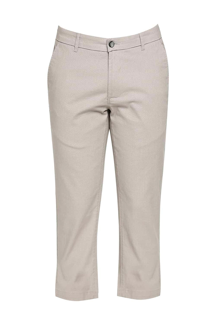 BASICS TAPERED FIT COBBLESTONE GREY STRETCH TROUSER
