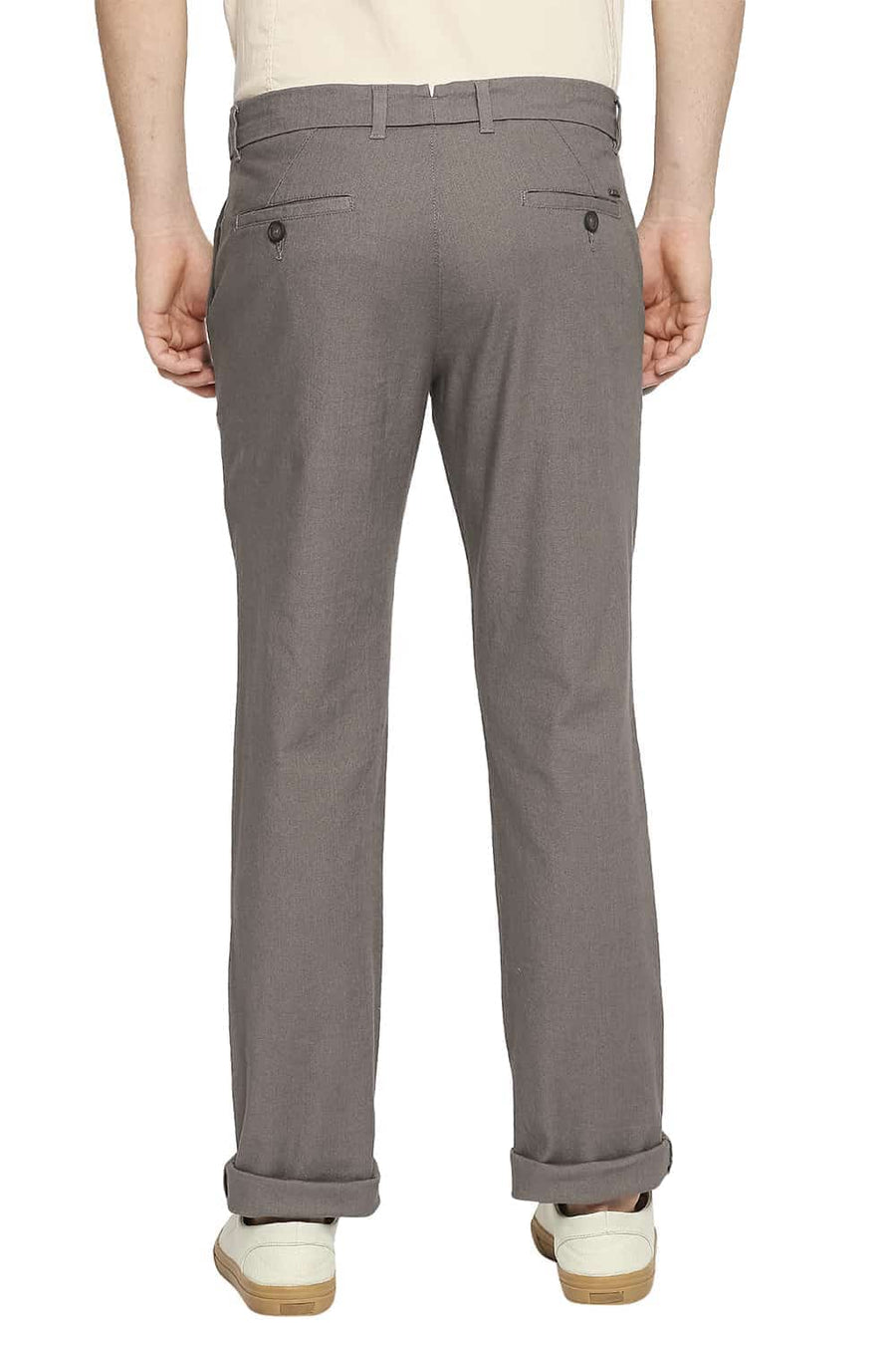 BASICS TAPERED FIT FALCON GREY STRETCH TROUSER