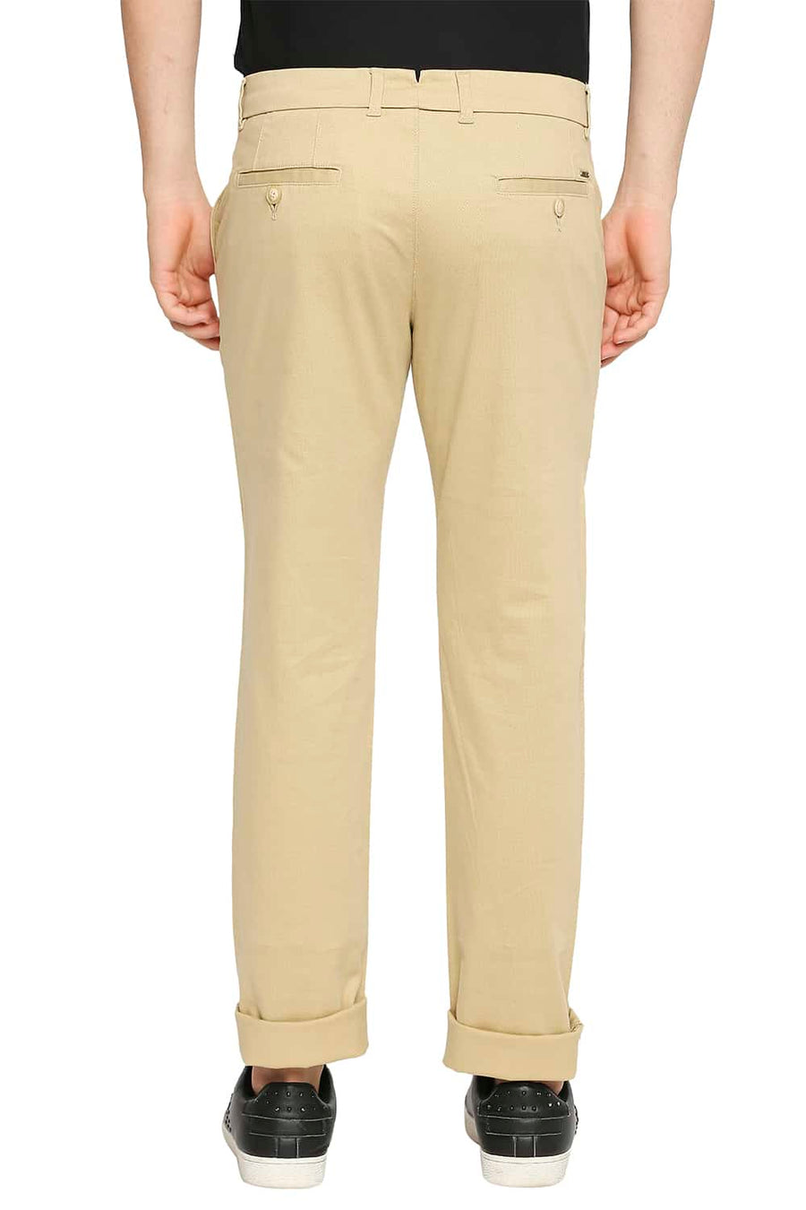 BASICS TAPERED FIT TAUPE KHAKI STRETCH TROUSER
