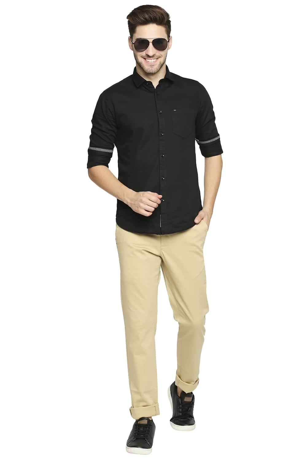 BASICS TAPERED FIT STRETCH TROUSER