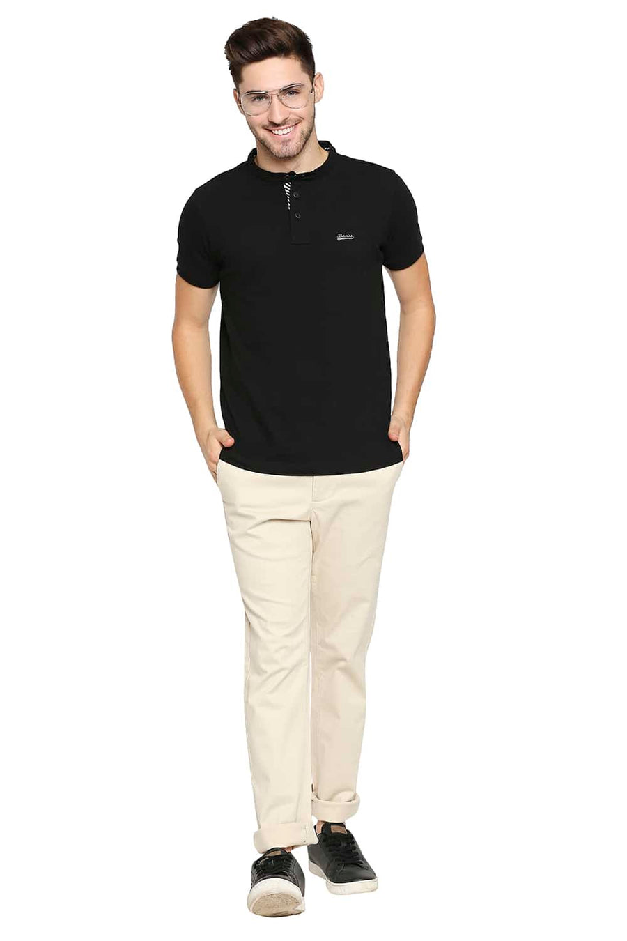 BASICS TAPERED FIT CREME ECRU STRETCH TROUSER