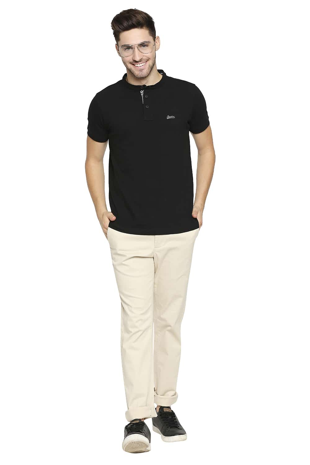 BASICS TAPERED FIT STRETCH TROUSER