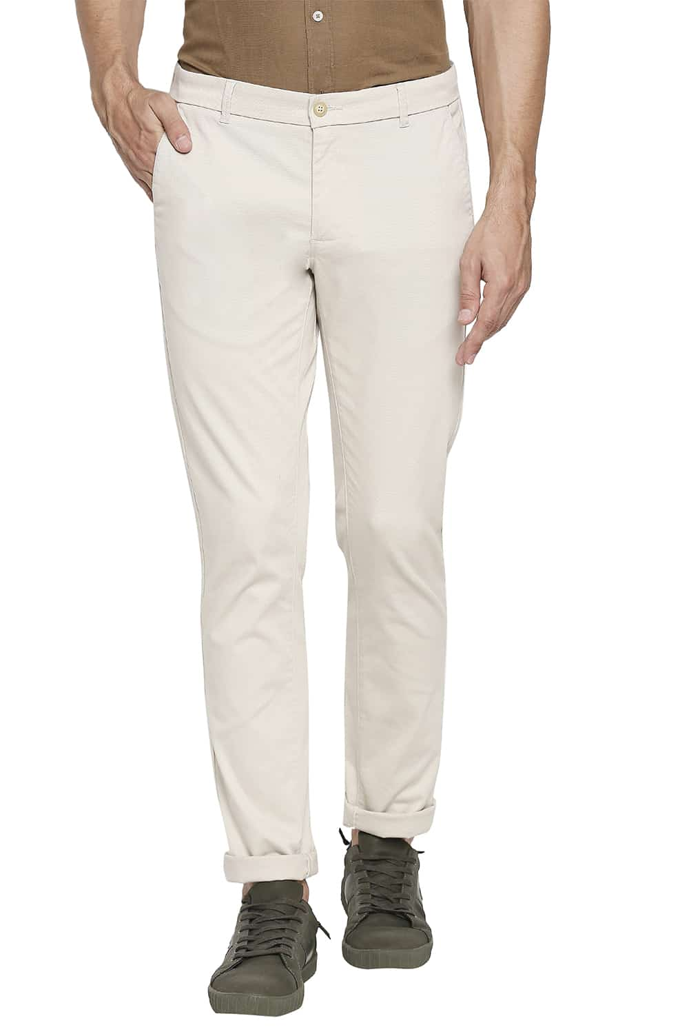 BASICS TAPERED FIT STRETCH TROUSER