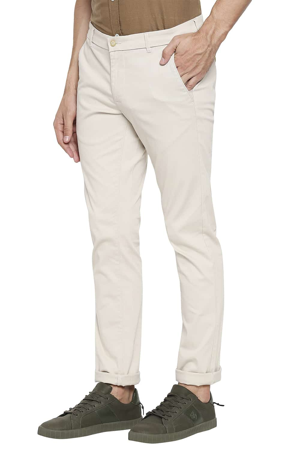 BASICS TAPERED FIT STRETCH TROUSER