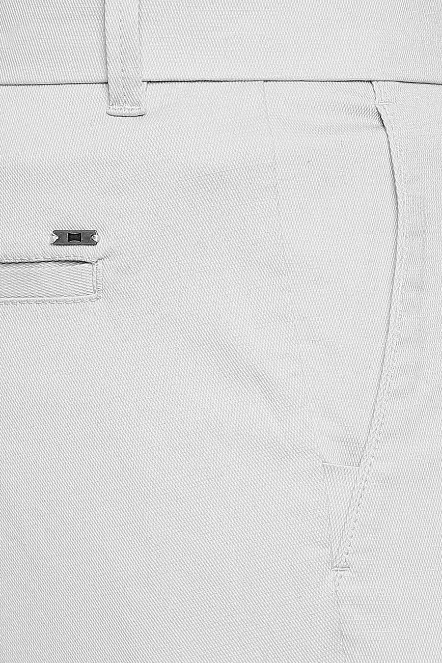 BASICS TAPERED FIT BIRCH GREY STRETCH TROUSER