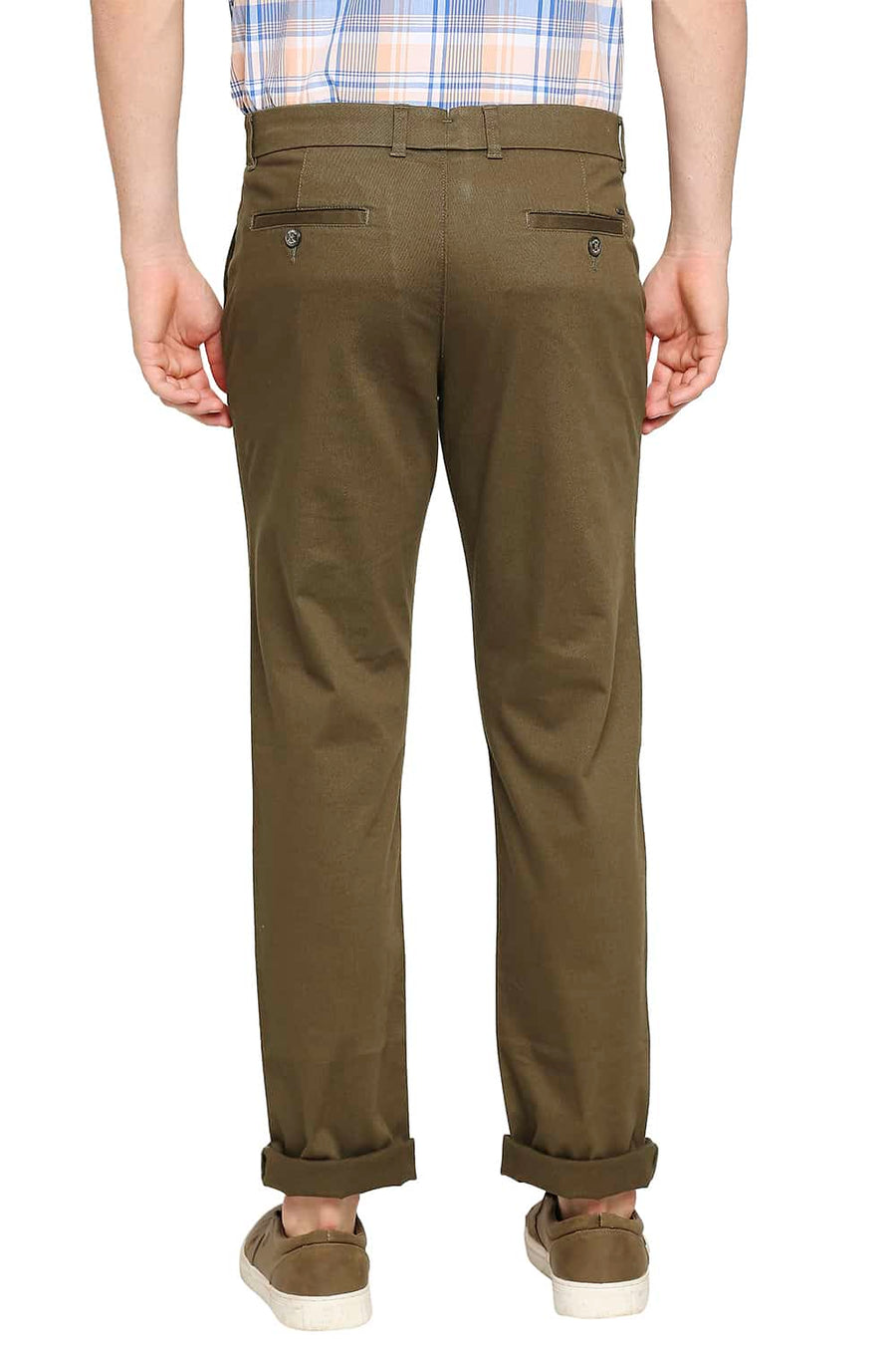 BASICS TAPERED FIT BUTTERNUT BROWN STRETCH TROUSER