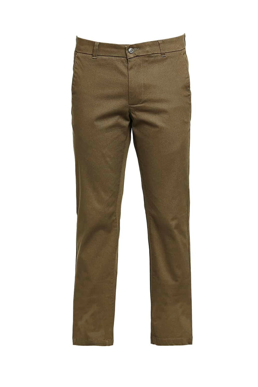 BASICS TAPERED FIT BUTTERNUT BROWN STRETCH TROUSER