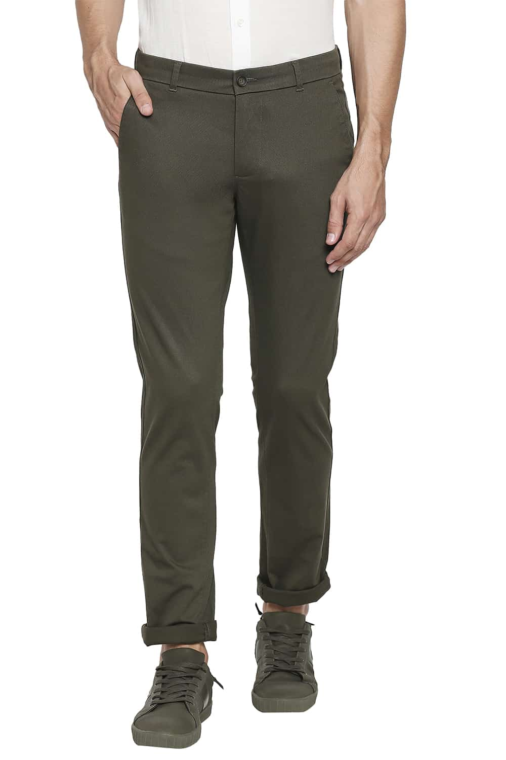 BASICS TAPERED FIT STRETCH TROUSER