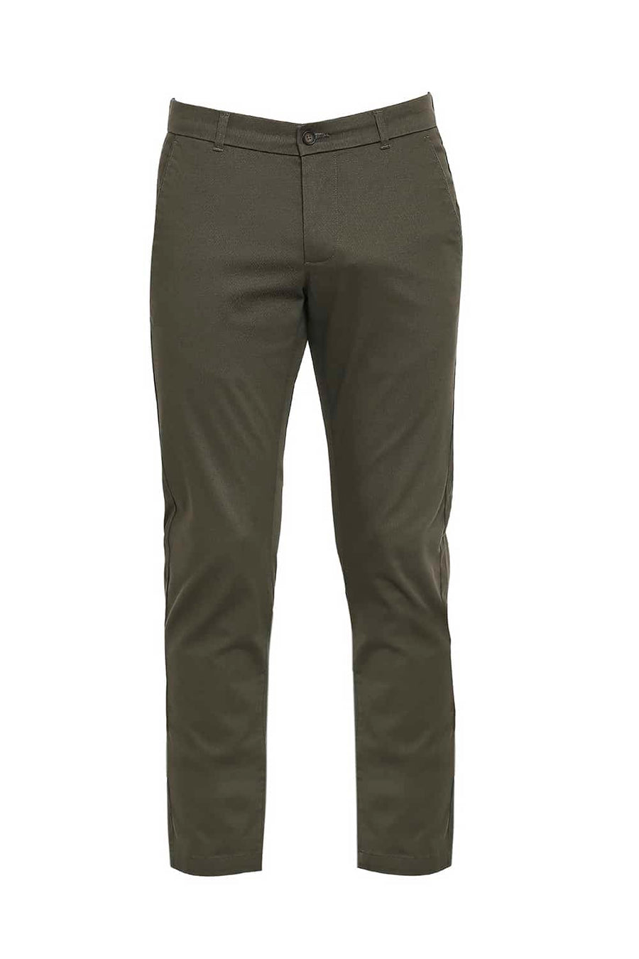 BASICS TAPERED FIT IVY OLIVE STRETCH TROUSER