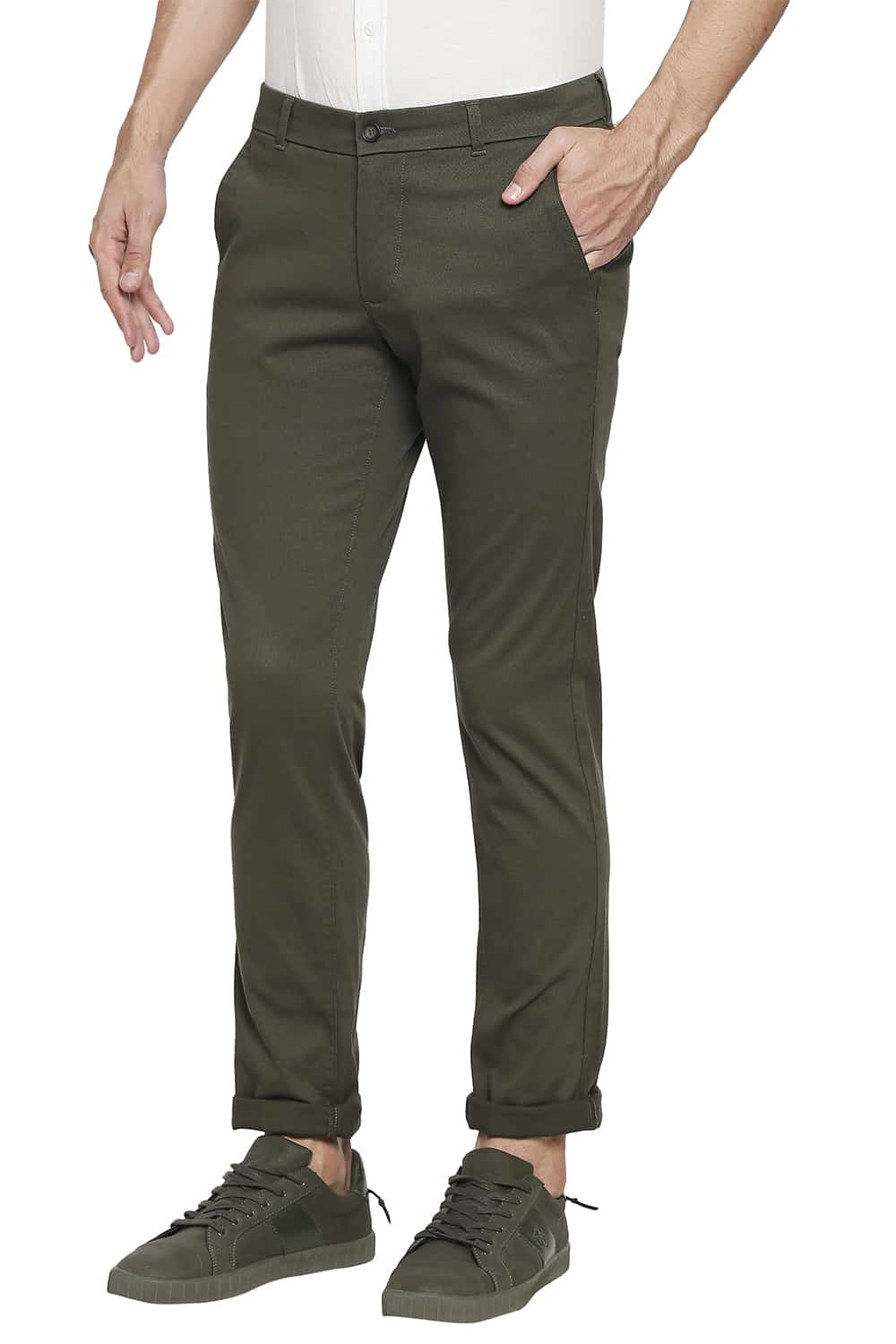 BASICS TAPERED FIT STRETCH TROUSER