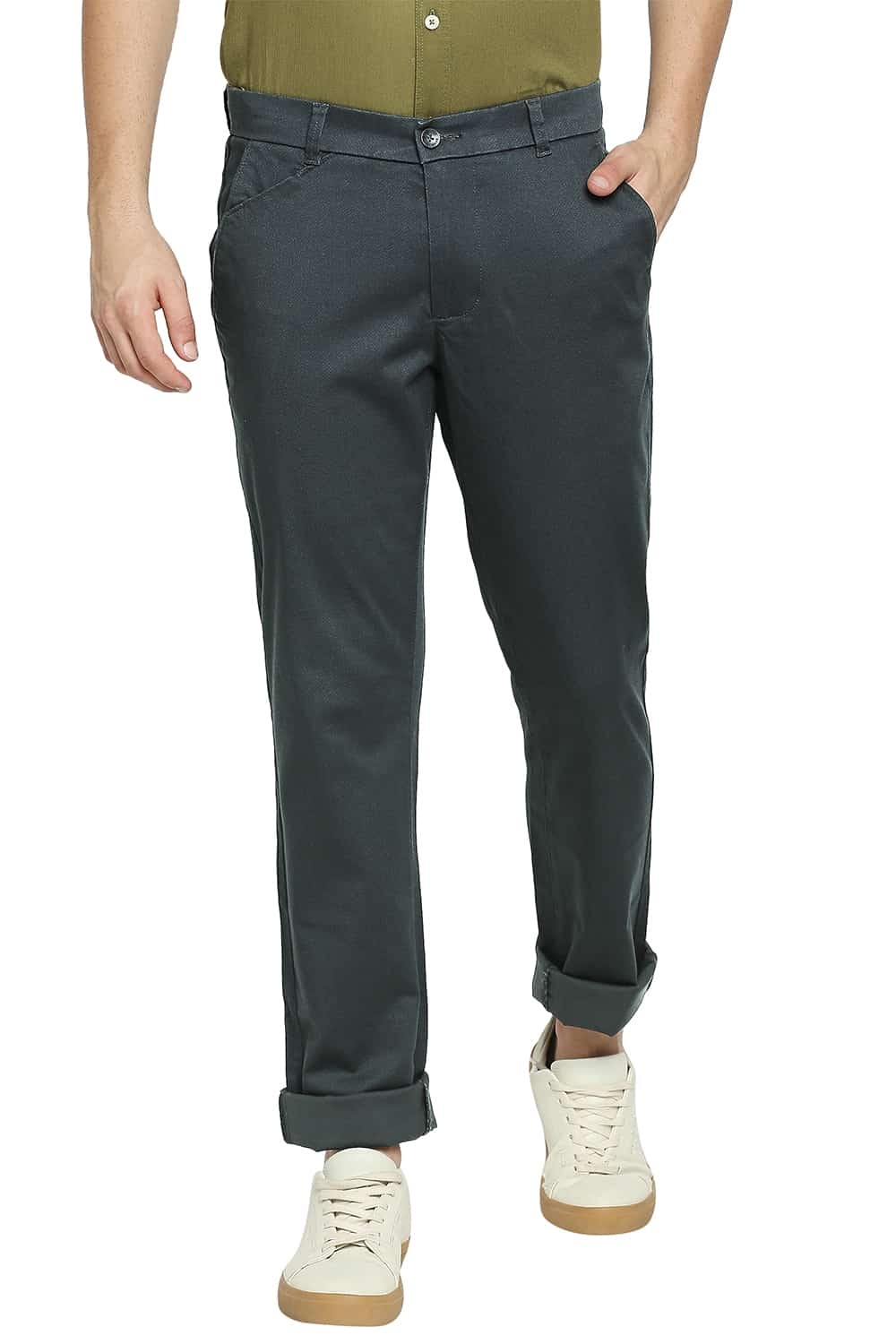 BASICS TAPERED FIT STRETCH TROUSER