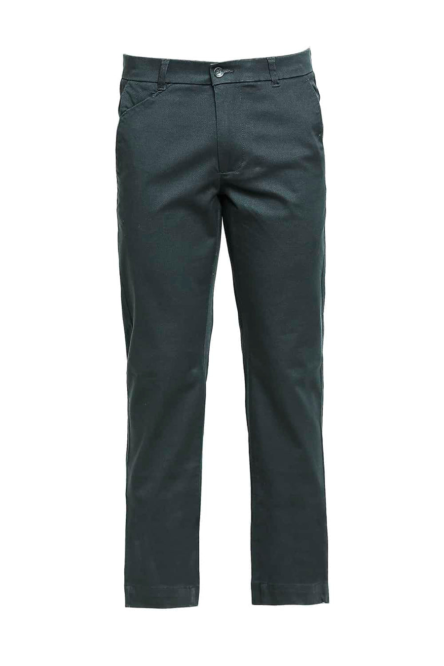BASICS TAPERED FIT GABLES GREEN STRETCH TROUSER