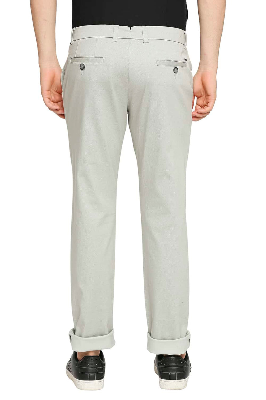 BASICS TAPERED FIT AQUA STONE STRETCH TROUSER