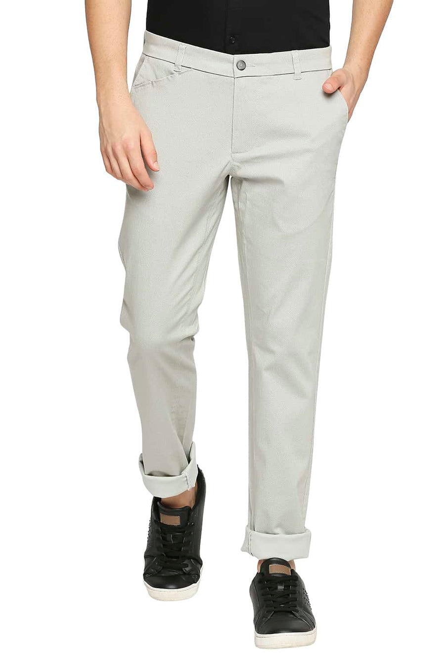 BASICS TAPERED FIT AQUA STONE STRETCH TROUSER