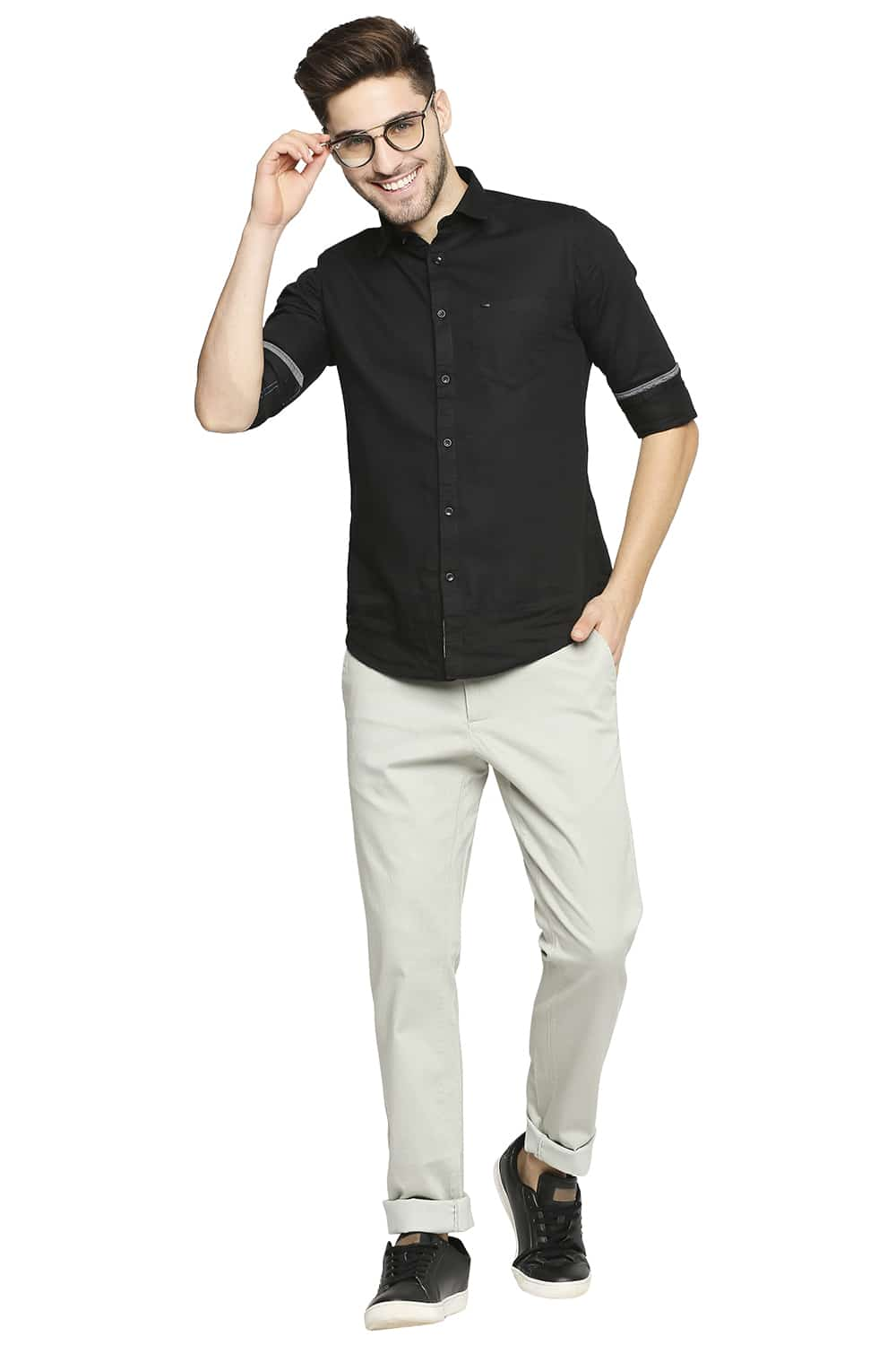 BASICS TAPERED FIT STRETCH TROUSER