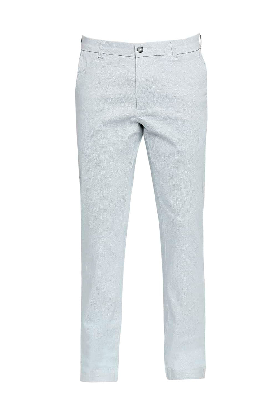 BASICS TAPERED FIT DEW GREY STRETCH TROUSER