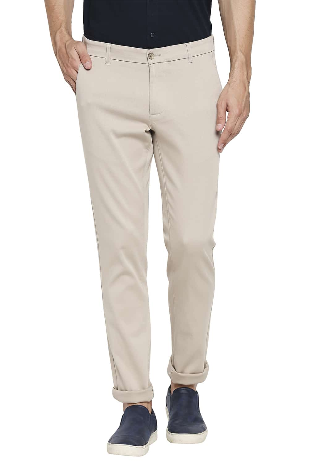 BASICS TAPERED FIT STRETCH TROUSER