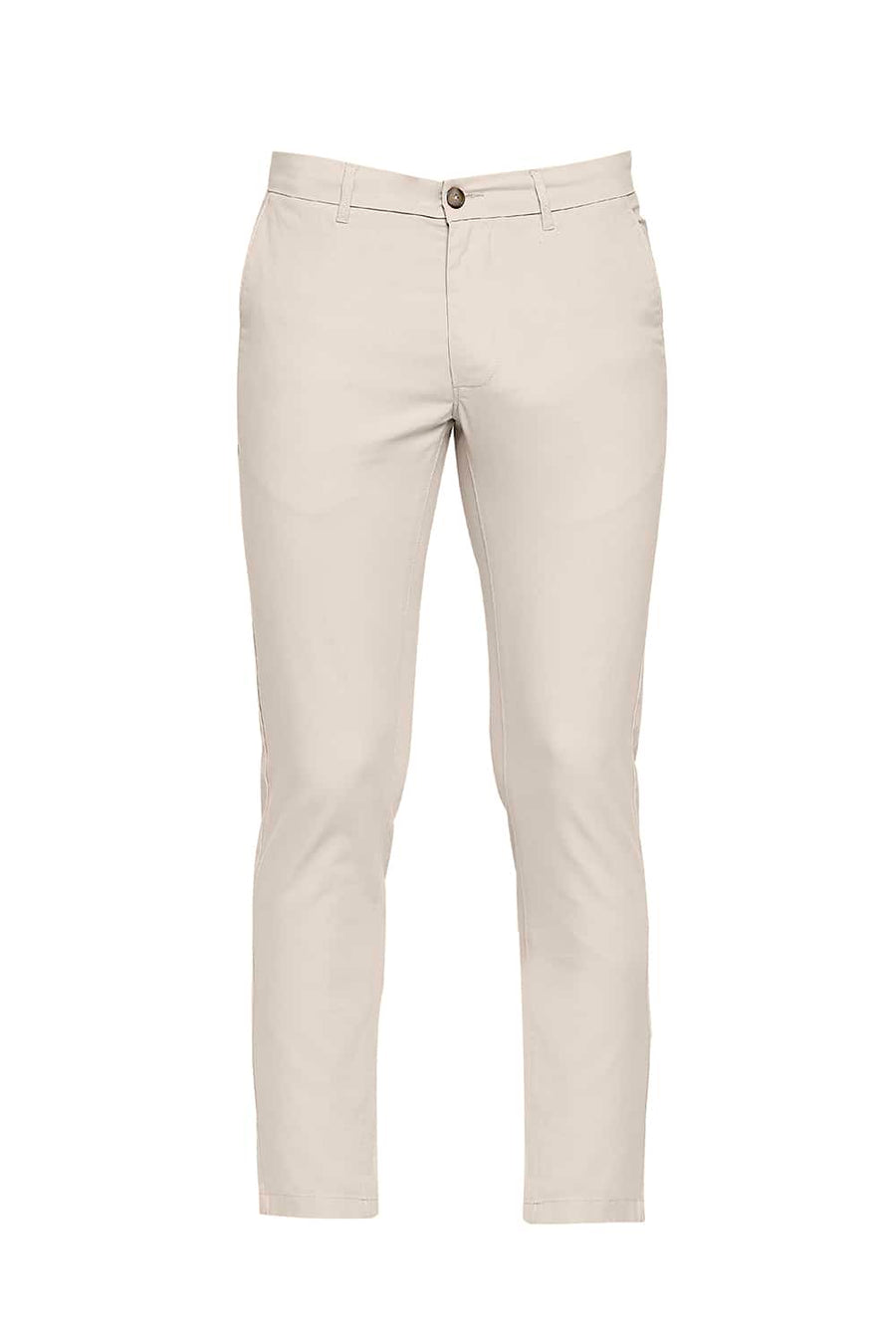 BASICS TAPERED FIT HUMUS BEIGE STRETCH TROUSER