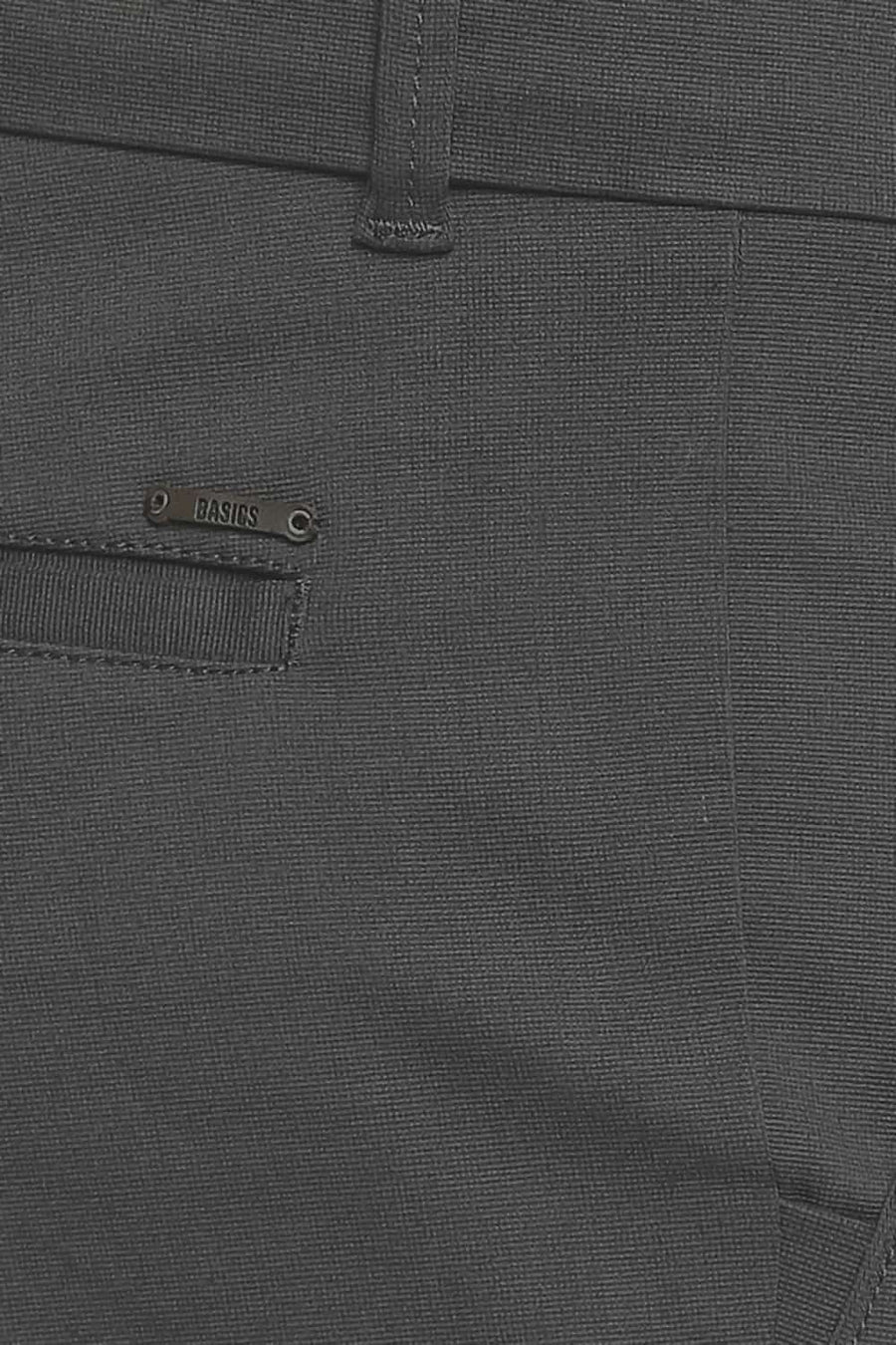 BASICS TAPERED FIT GUNMETAL GREY STRETCH TROUSER