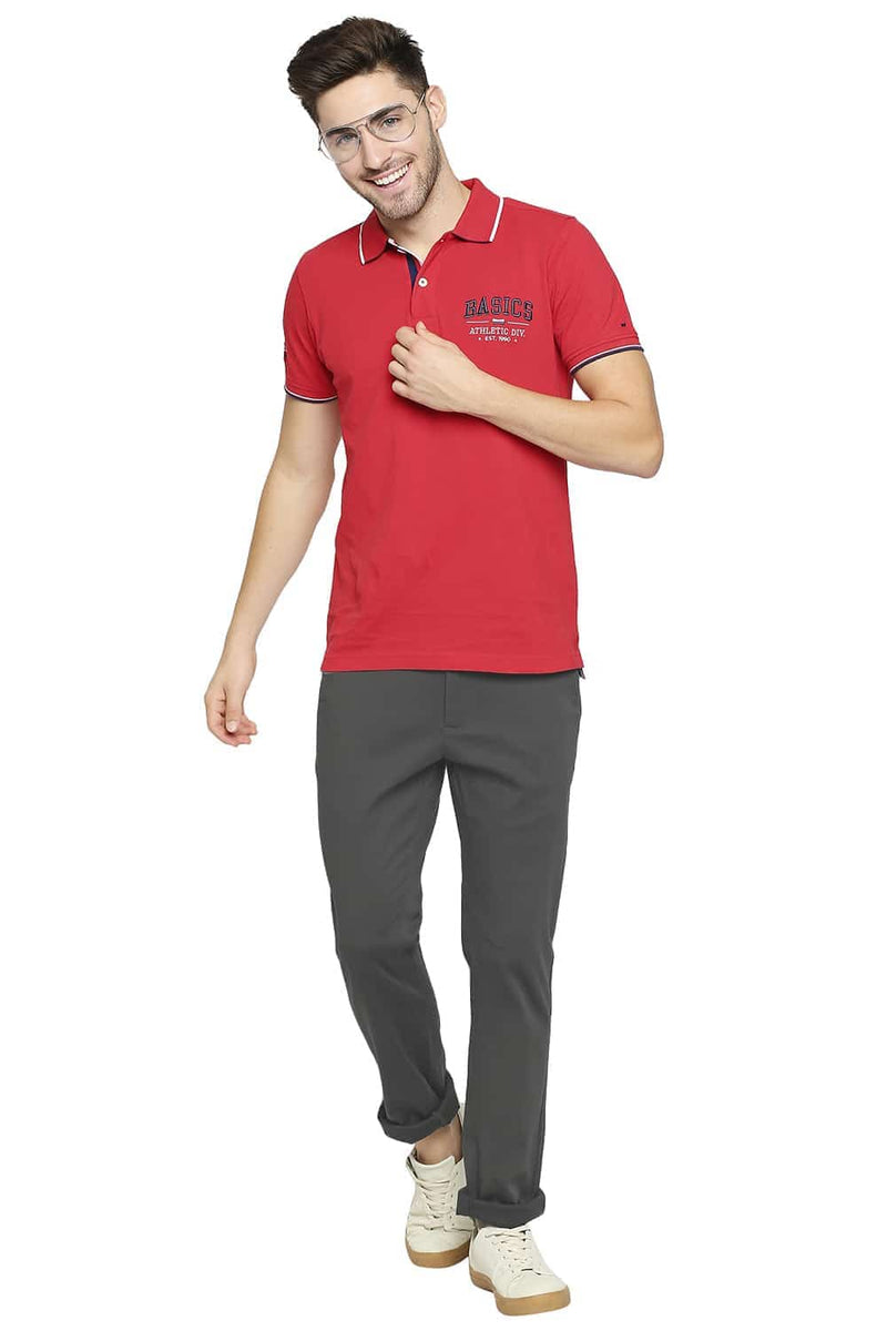 BASICS TAPERED FIT STRETCH TROUSER