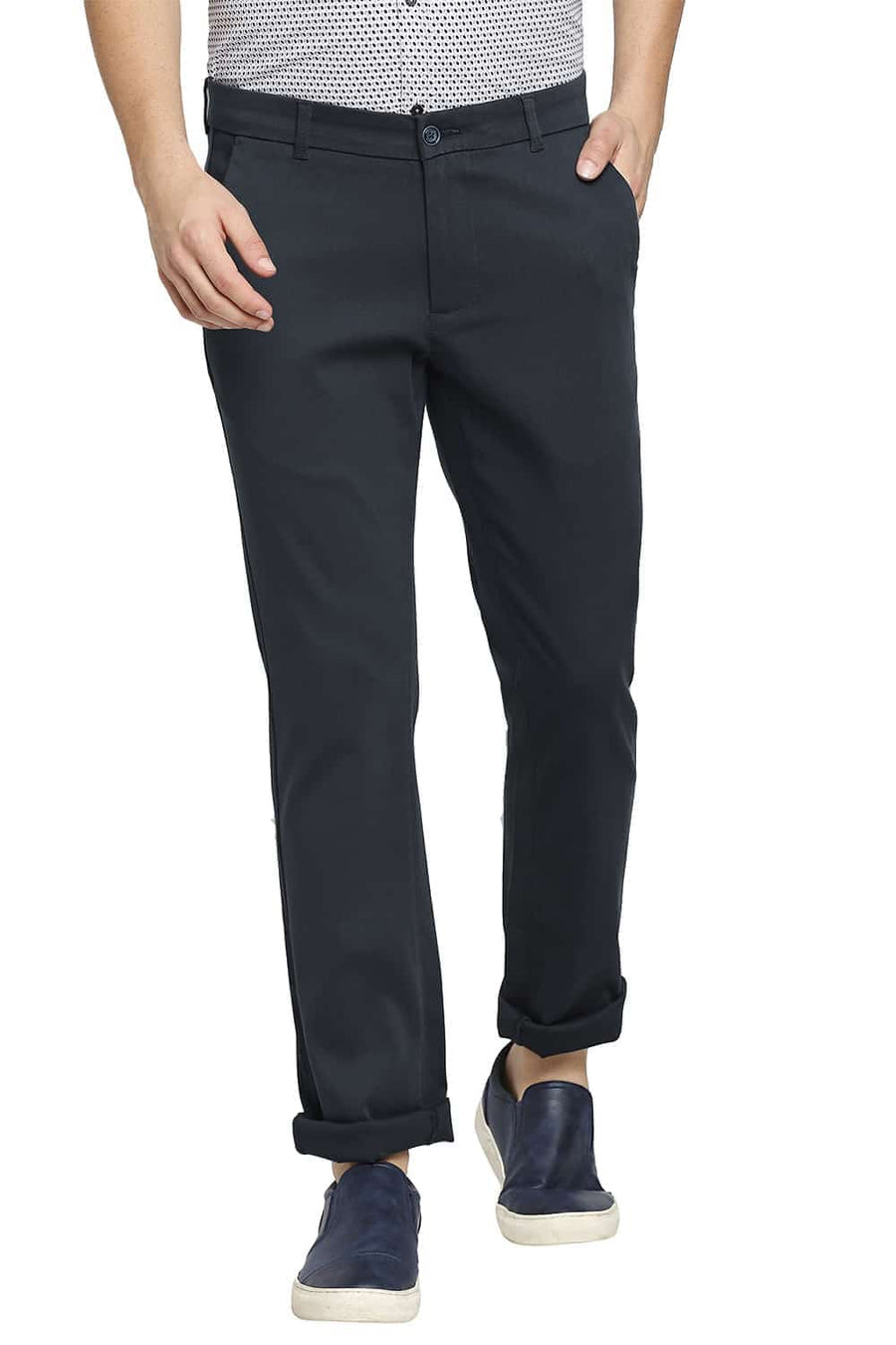 BASICS TAPERED FIT SPRUCE NAVY STRETCH TROUSER