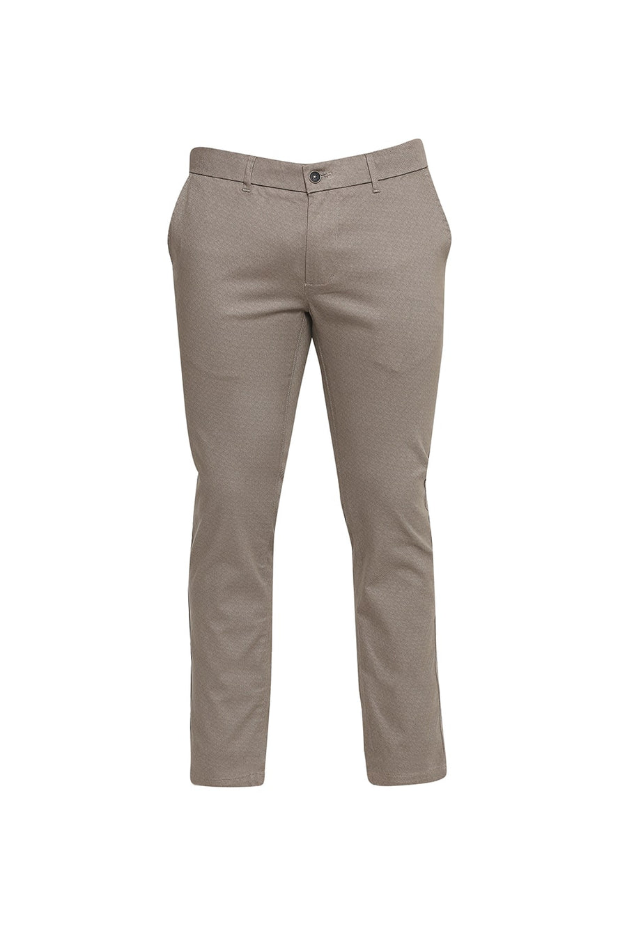 BASICS TAPERED FIT SHIITAKE BROWN STRETCH TROUSER