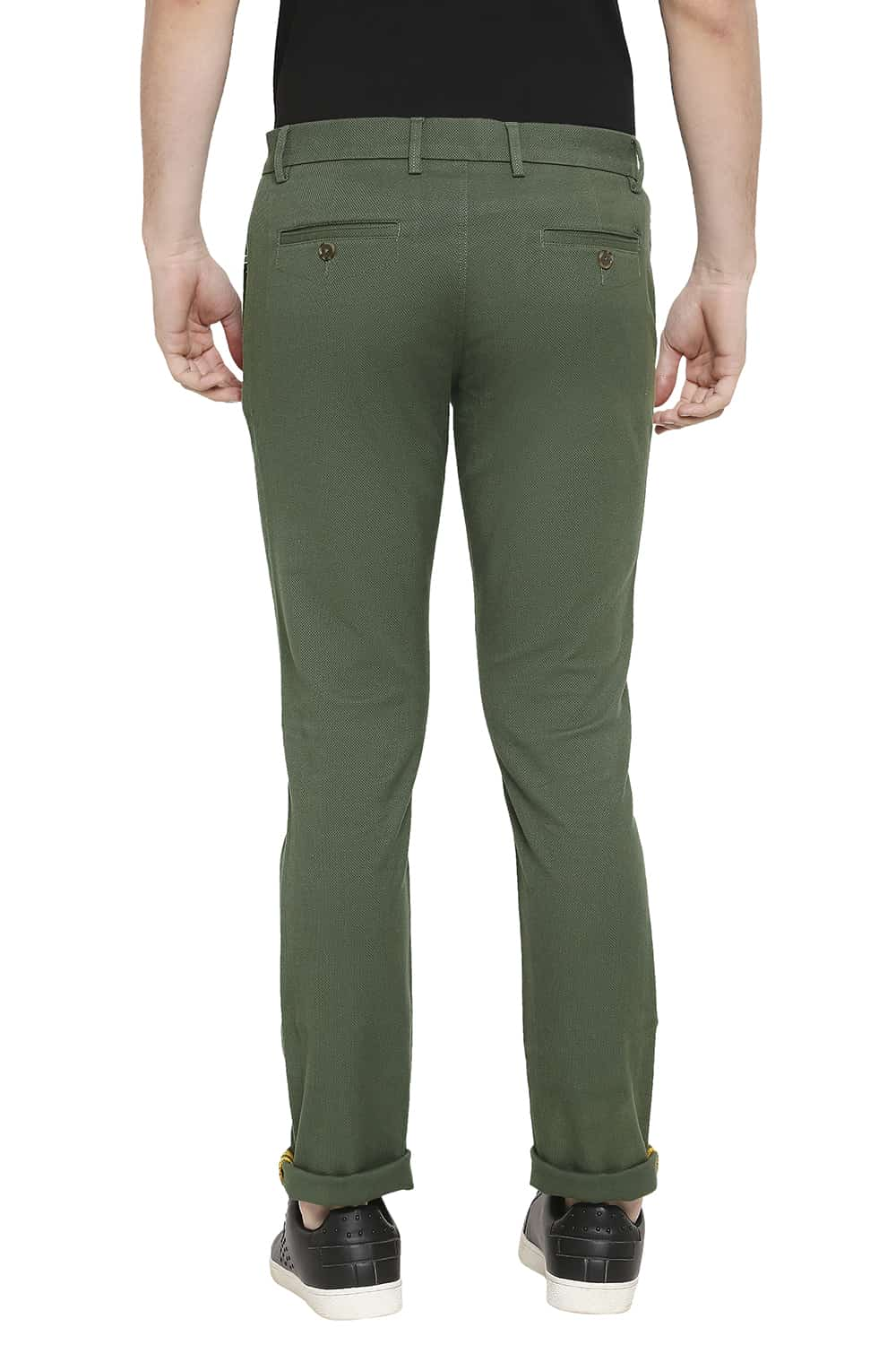 BASICS TAPERED FIT STRETCH TROUSERS