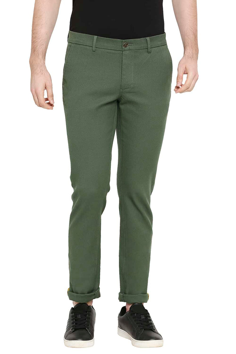 BASICS TAPERED FIT STRETCH TROUSERS