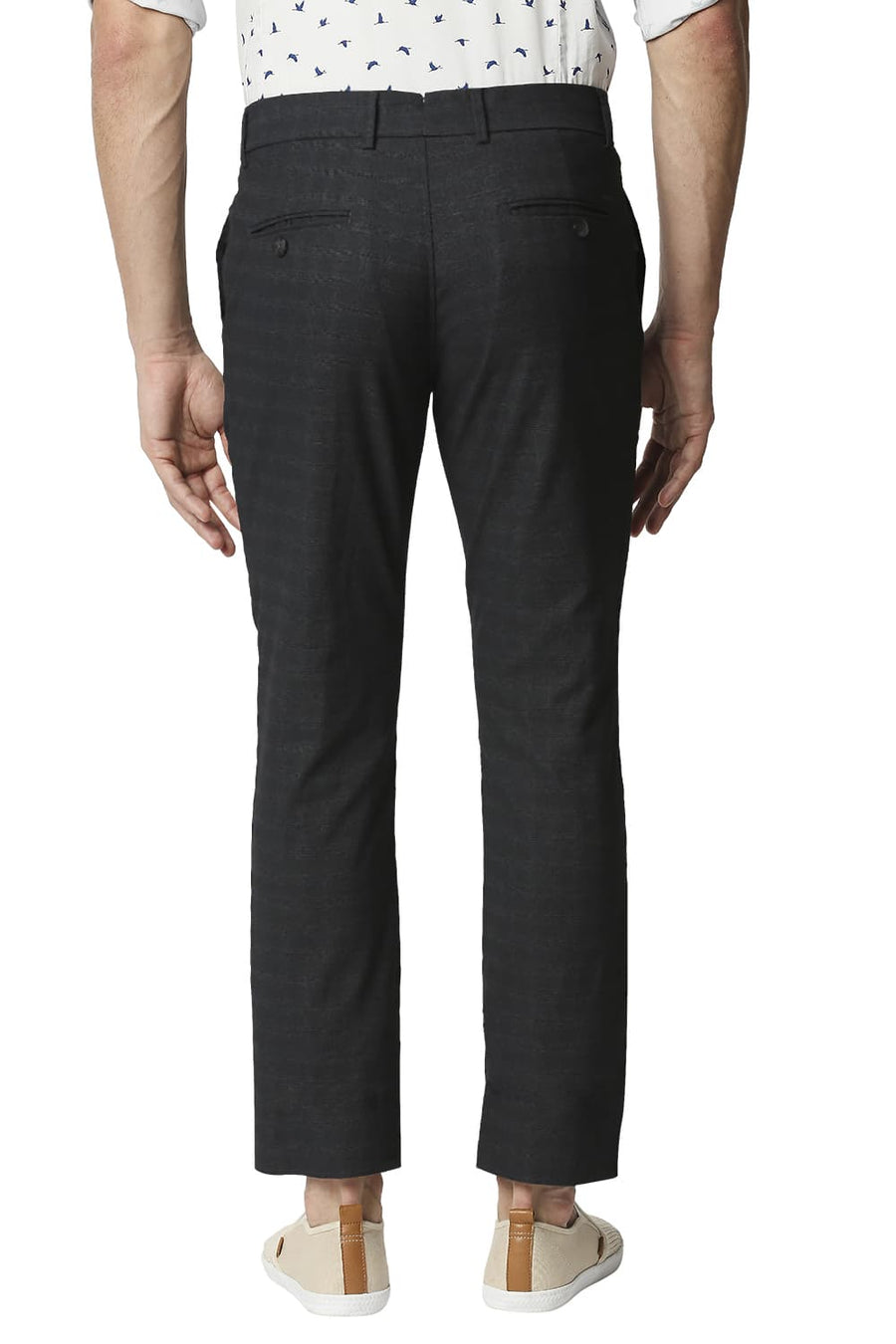 BASICS SKINNY FIT LAVA GREY STRETCH TROUSER