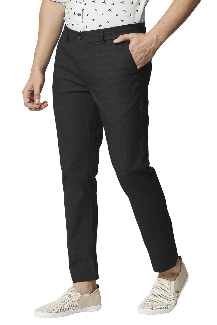 BASICS SKINNY FIT LAVA GREY STRETCH TROUSER