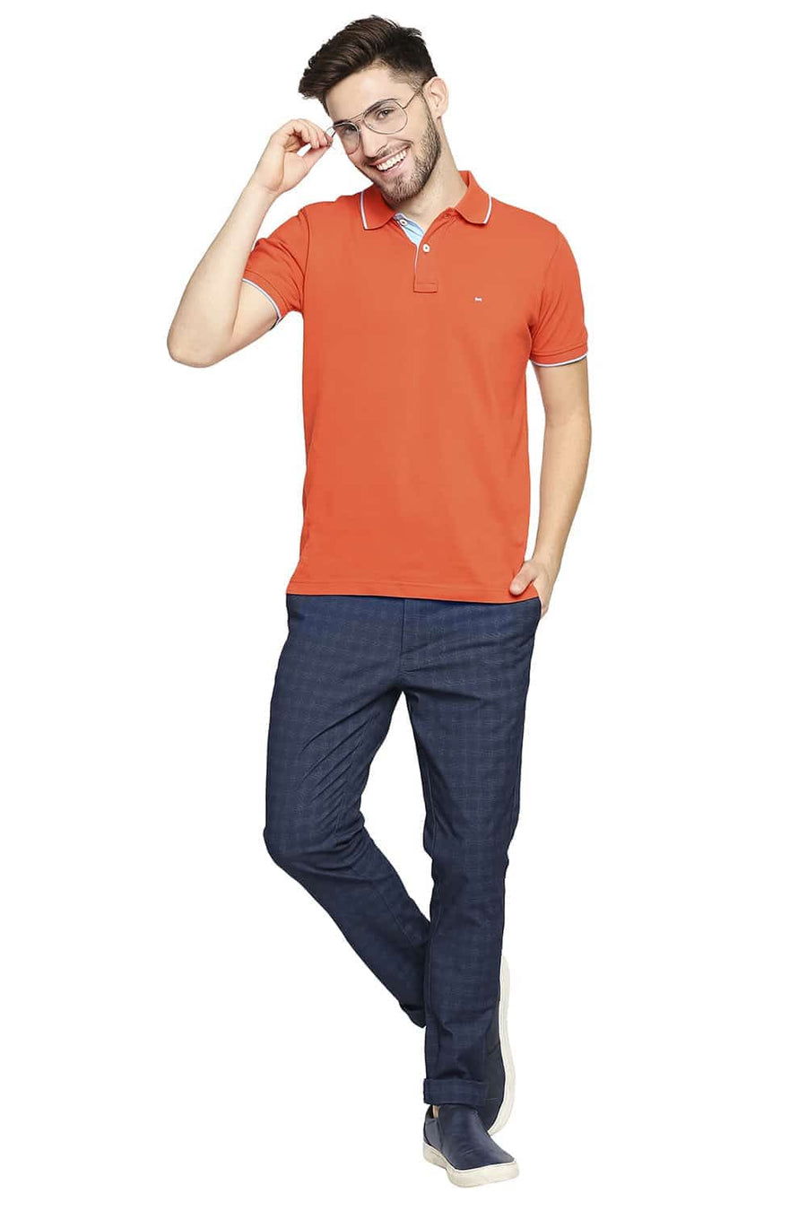 BASICS SKINNY FIT OCEANVIEW NAVY STRETCH TROUSER