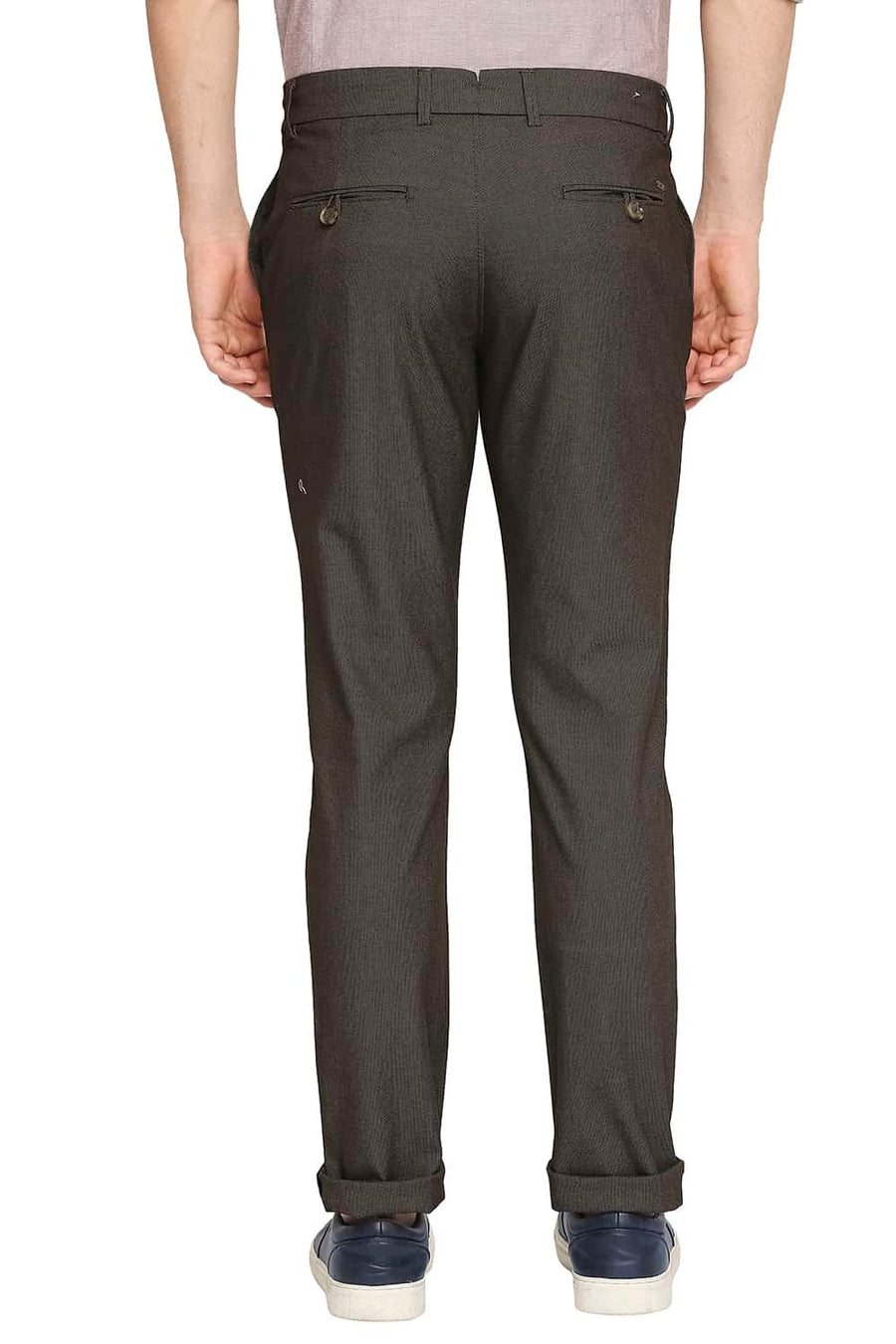 BASICS SKINNY FIT SLATE BROWN STRETCH TROUSER