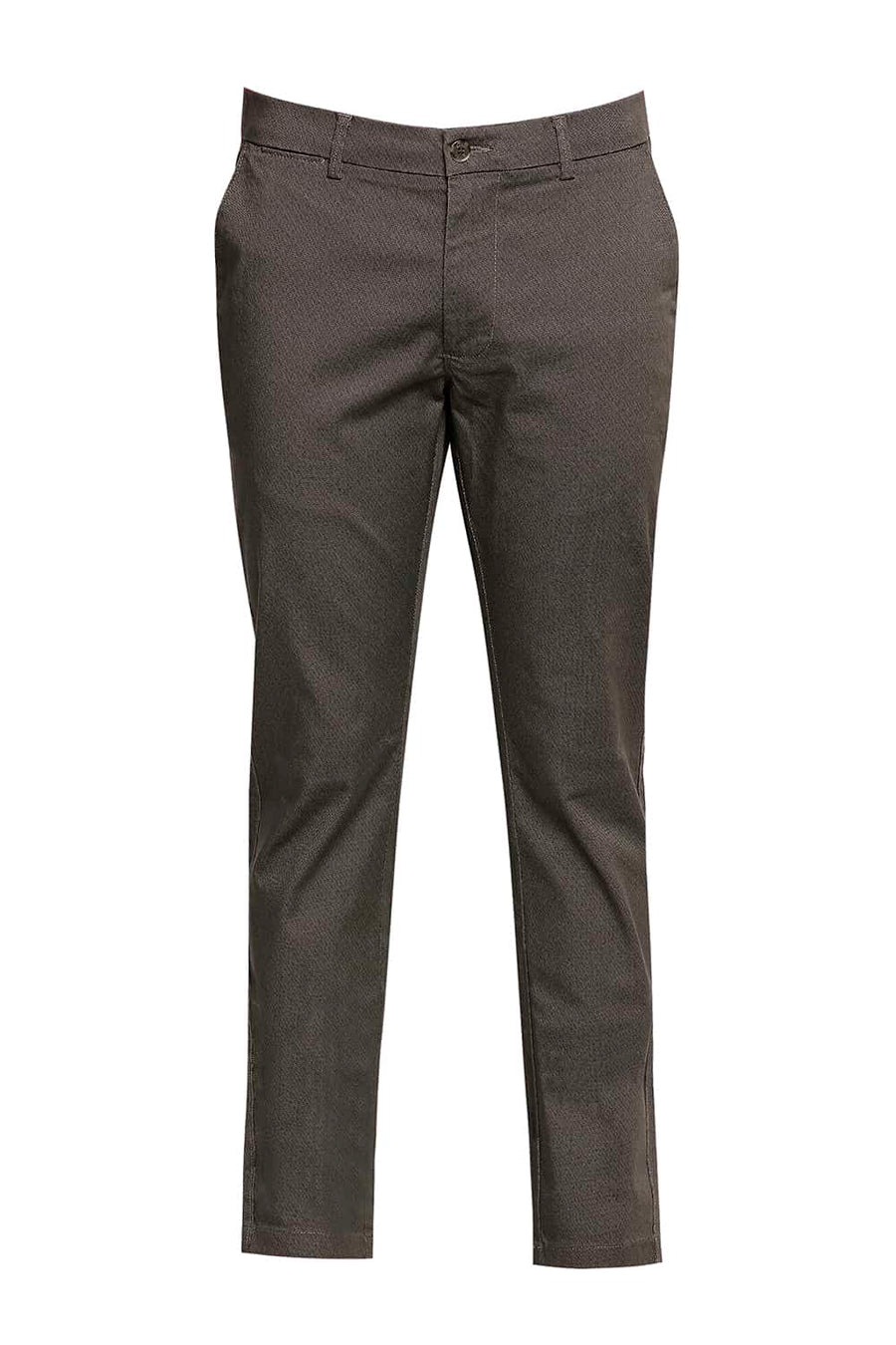BASICS SKINNY FIT SLATE BROWN STRETCH TROUSER