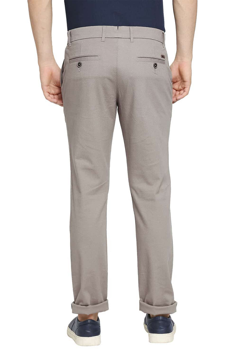 BASICS TAPERED FIT COBBLESTONE GREY STRETCH TROUSER