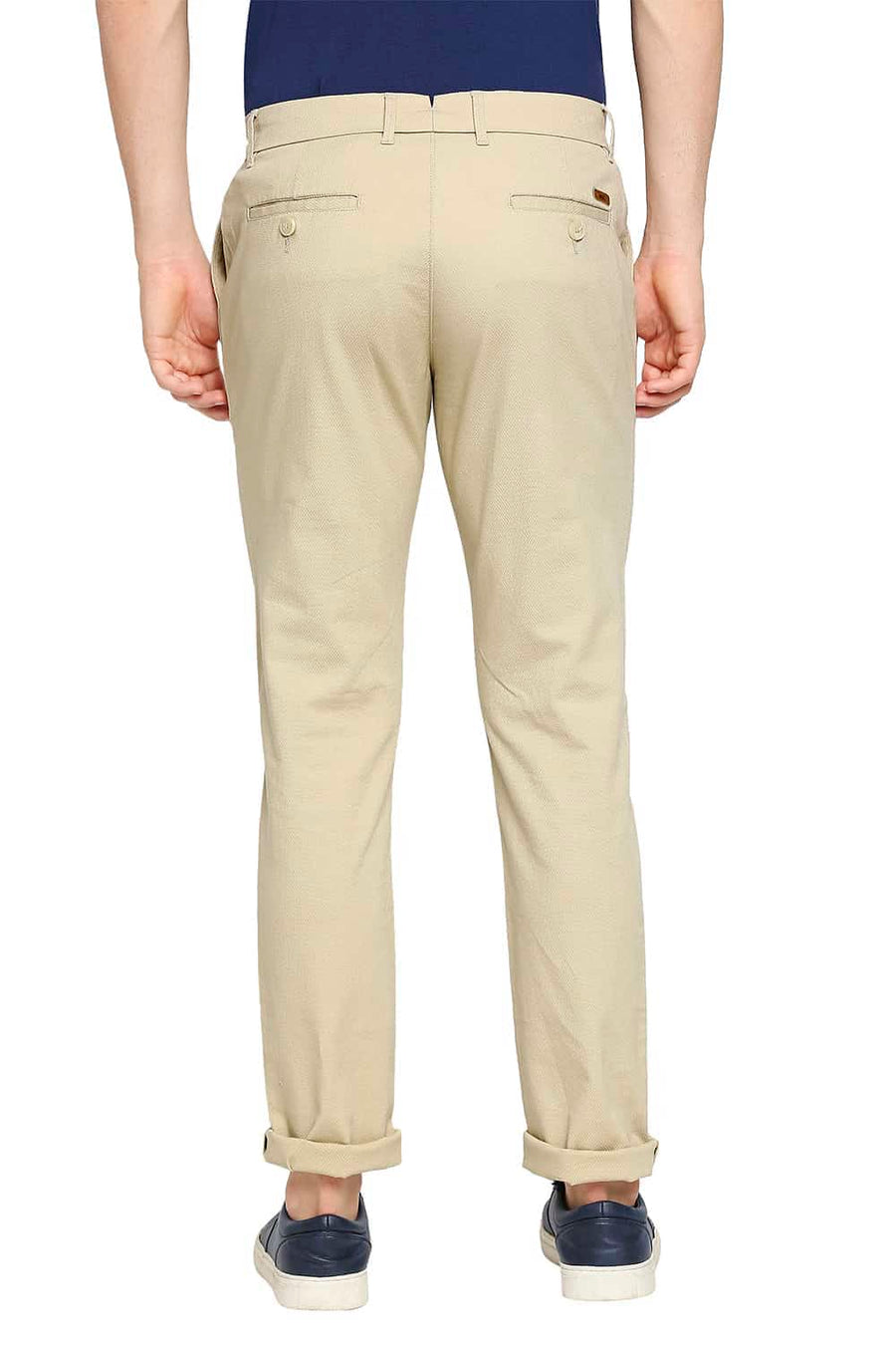 BASICS TAPERED FIT MOJAVE BEIGE STRETCH TROUSER