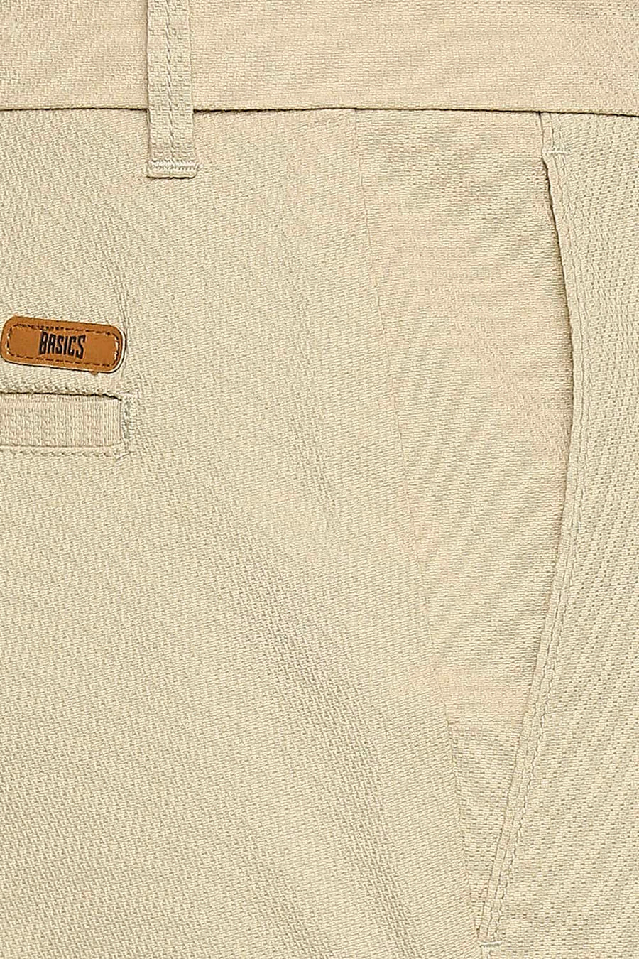 BASICS TAPERED FIT MOJAVE BEIGE STRETCH TROUSER