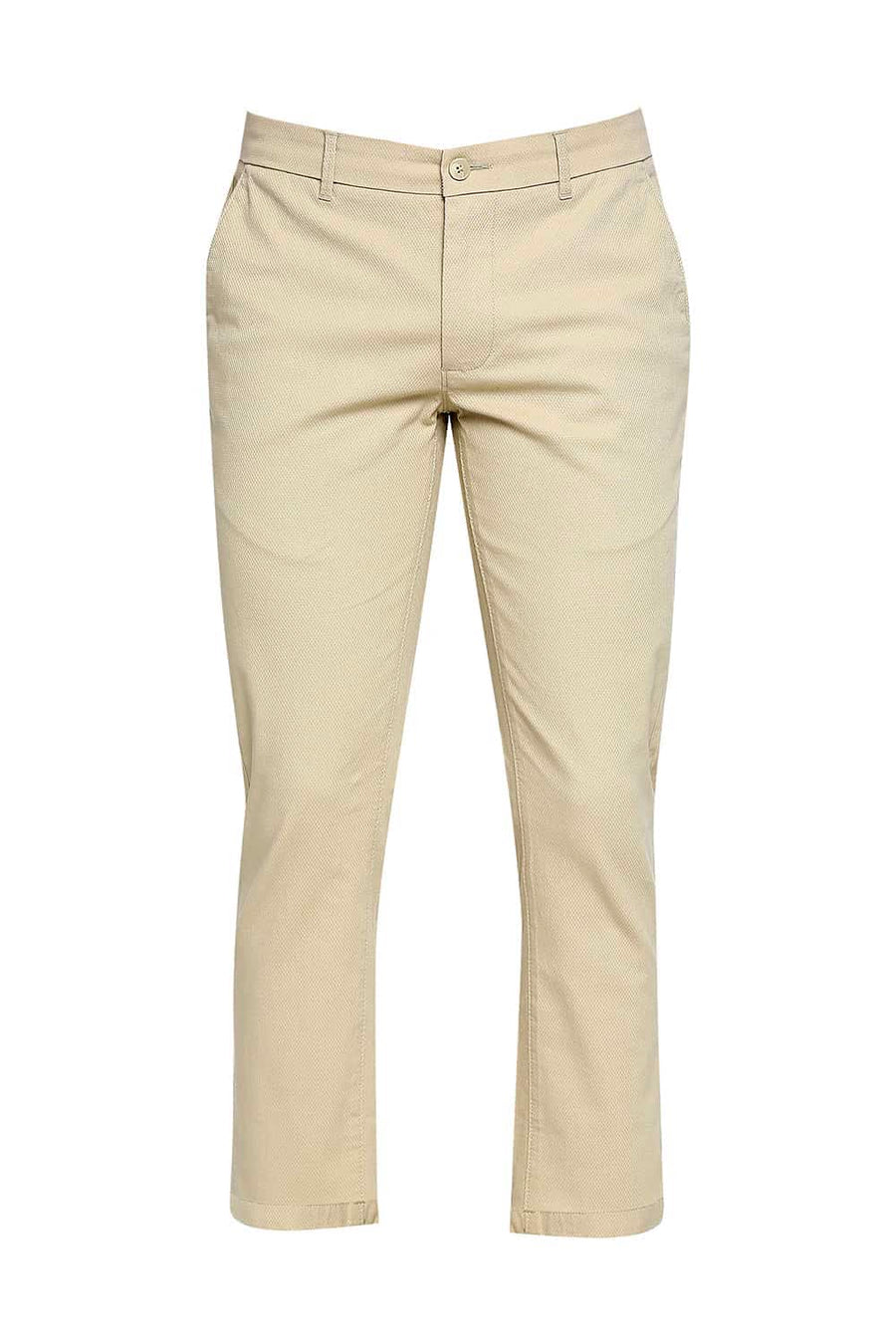 BASICS TAPERED FIT MOJAVE BEIGE STRETCH TROUSER
